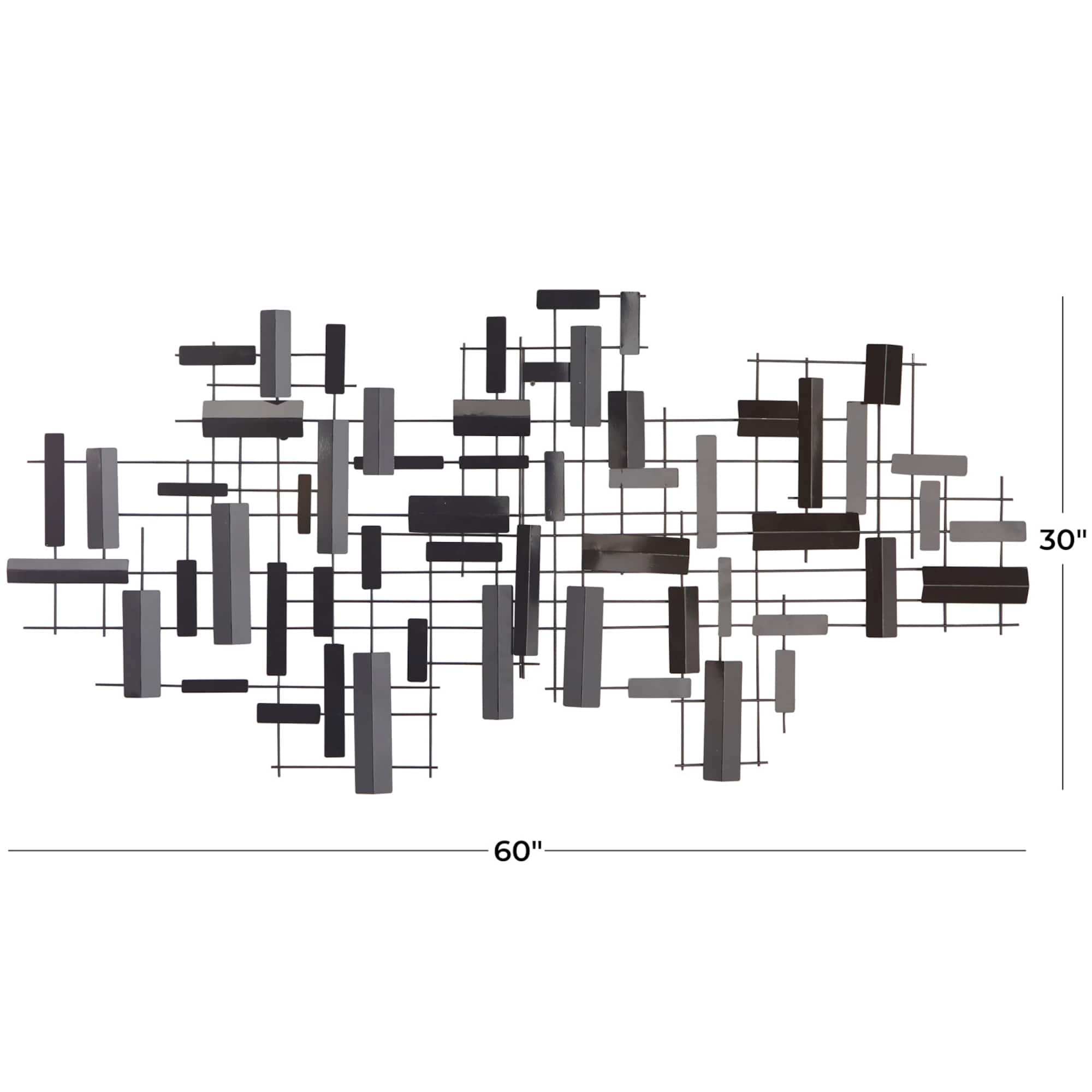 CosmoLiving by Cosmopolitan 60" Metal 3D Stripes Geometric Wall Décor